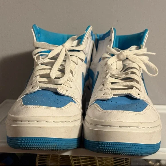 Nike Women's High-Top Sneakers in White and Blue - Picture 4 of 7